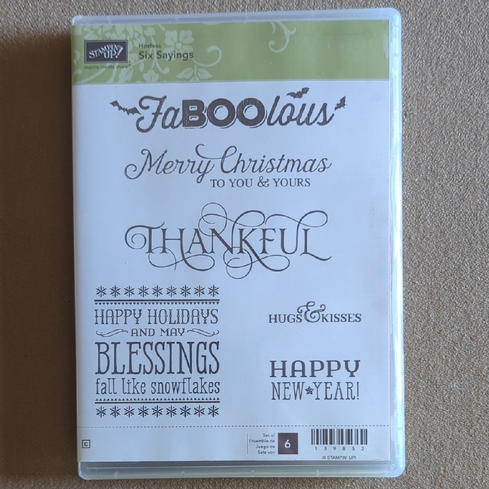 Stampin Up! Six Sayings Rubber Stamp Set